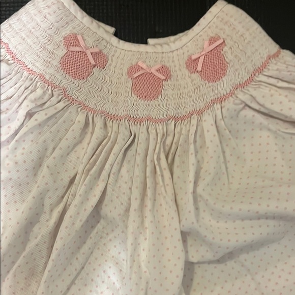 Pink and White Baby Mickey smocked outfit - Picture 3 of 3